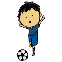 サッカーボールを蹴る男の子のフリーイラスト