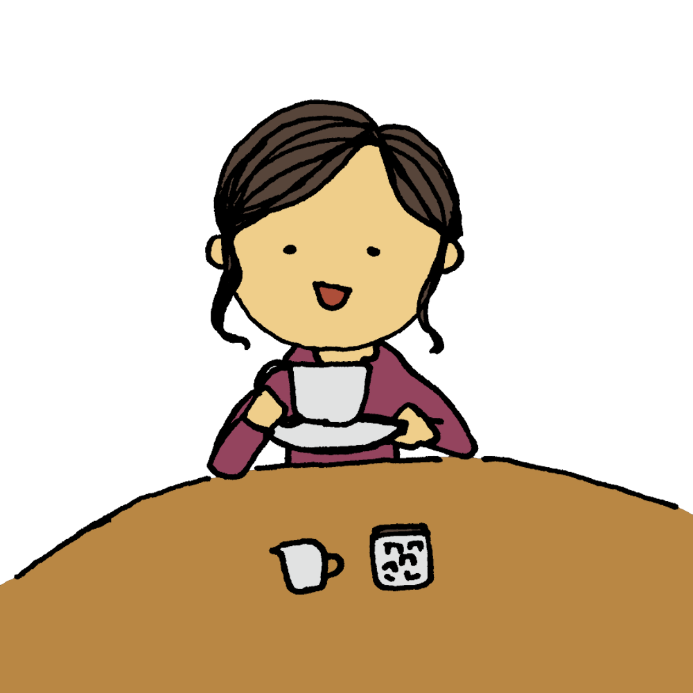 紅茶を飲む上品な女性のフリーイラスト