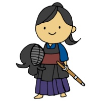 剣道着を着た女の子のフリーイラスト