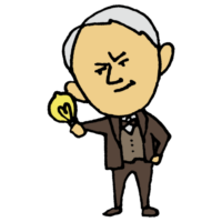 人物,男性,偉人,手書き風,トーマス・エジソン,トーマス・アルバ・エジソン,アメリカ,発明家,電球