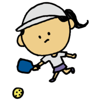 ピックルボール,パドル,ラケット,スポーツ,運動,女性,手書き風