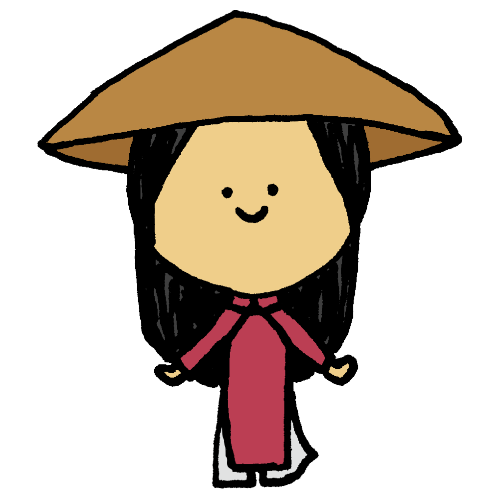 アオザイを着た女性のフリーイラスト