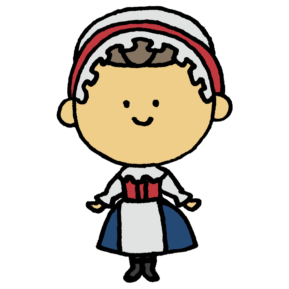 クロイを着た女性のフリーイラスト