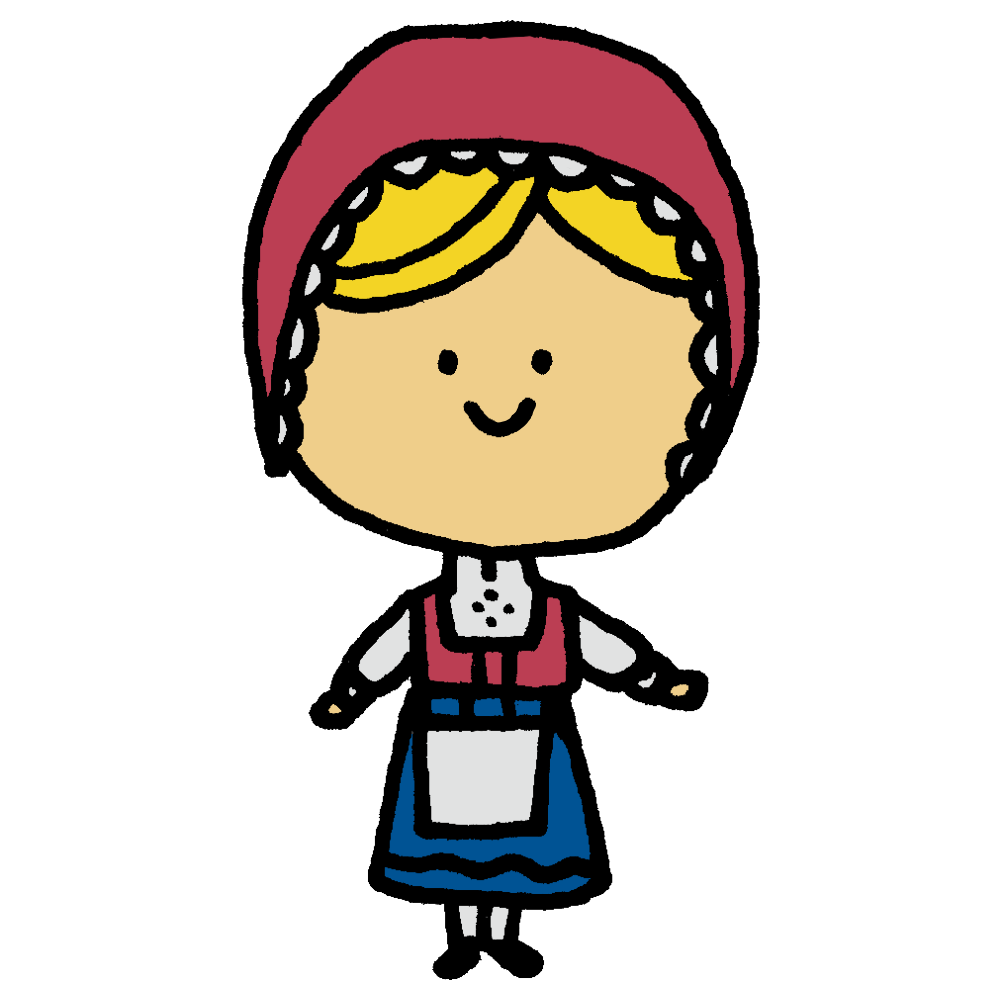 ブーナッドを着た女性のフリーイラスト ブーナッドを着た女性のフリーイラスト