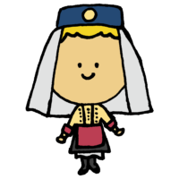 北マケドニア,人物,女性,手書き風,服,民族衣装,衣類