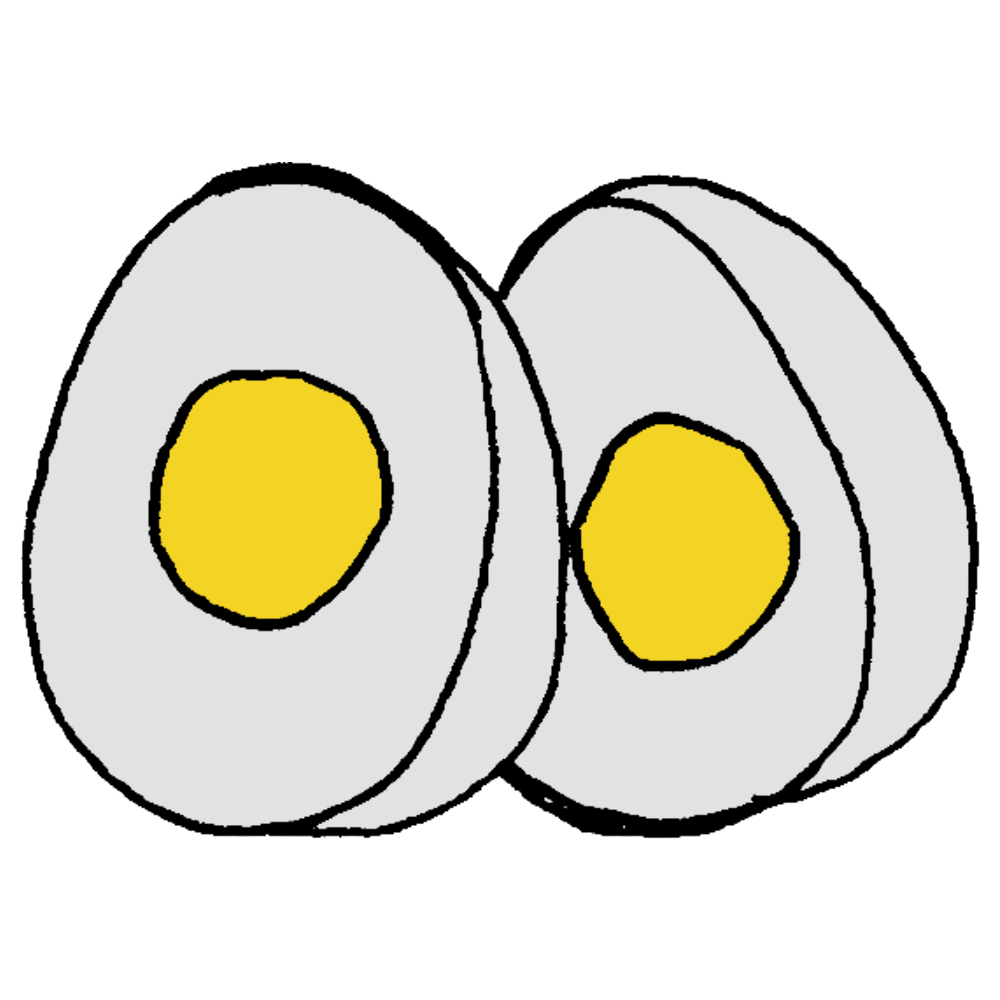 ゆで卵のフリーイラスト