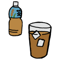 ペットボトル,コップ,麦茶,飲み物,手書き風,夏,冷たい,水分,水分補給