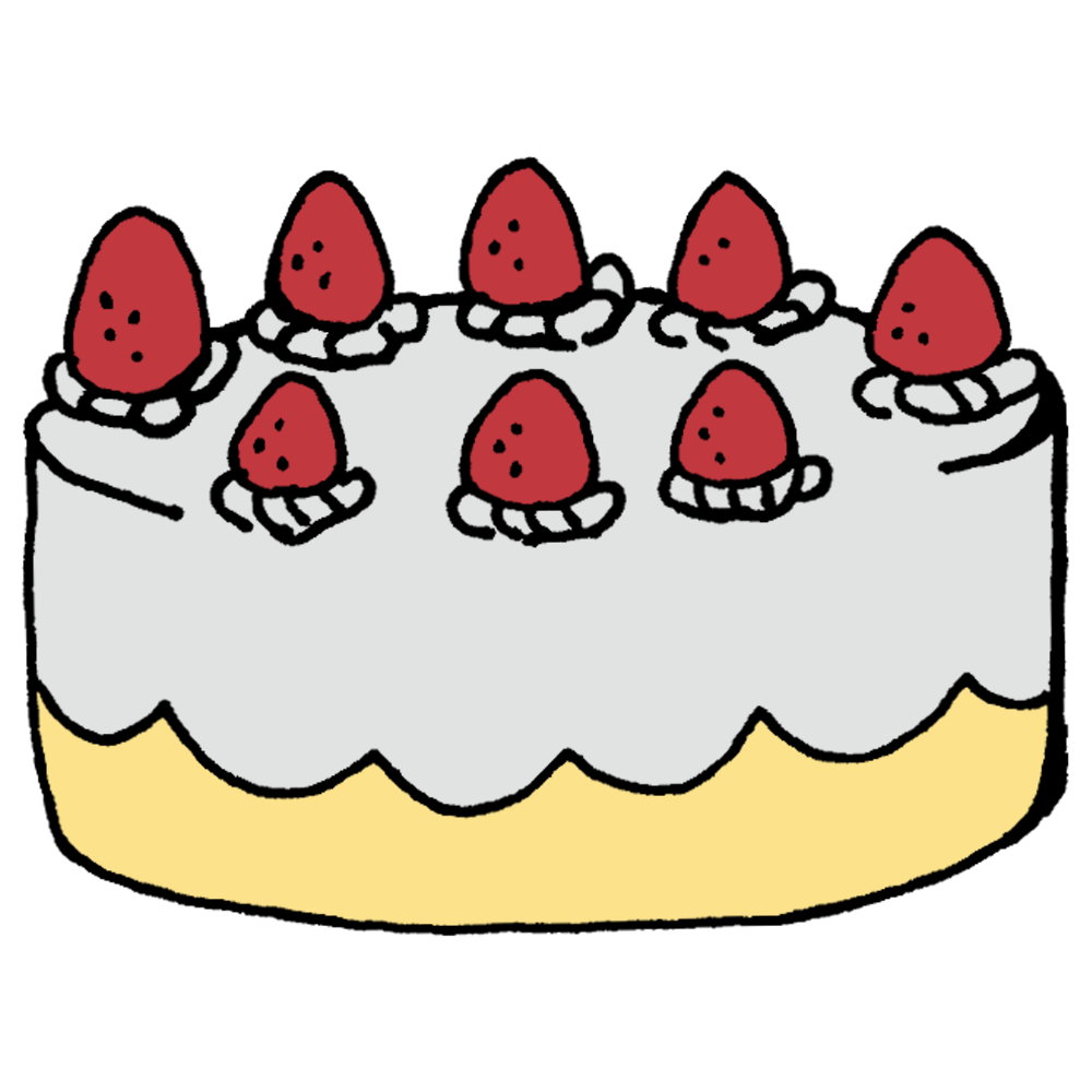 大きなホールのショートケーキのフリーイラスト