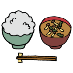 なめこのお味噌汁のフリーイラスト
