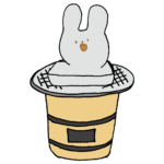 ウサギ型に焼けたお餅のフリーイラスト