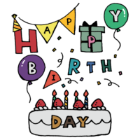 HAPPY BIRTH DAY,誕生日,おめでとう,お祝い,イベント,ケーキ,食べ物,テキスト,文字,風船,ガーランド,クラッカー,生誕,記号