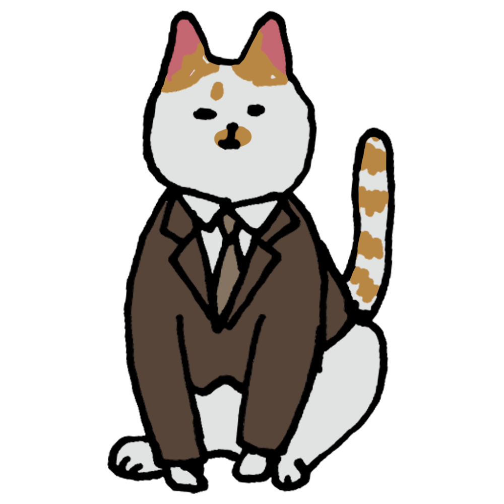 スーツを着たネコのフリーイラスト