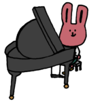ピアノ,楽器,音楽,クラシック,弾く,ウサギ,うさぎ,兎,動物,ゆるい,ゆるキャラ,手書き風