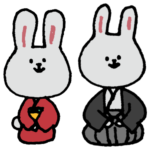 着物を着たうさぎさんのフリーイラスト