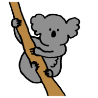 コアラ,こあら,オーストラリア,木,動物,植物,手書き風