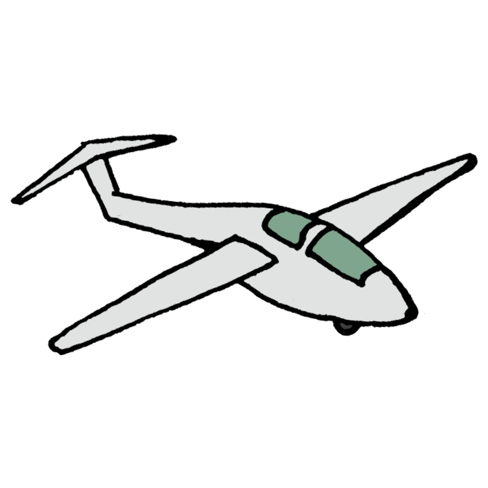 グライダー,滑空機,乗物,乗り物,空,飛ぶ,航空機,手書き風,2人乗り