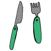 子供用のフォークとナイフのフリーイラスト