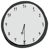 6時30分のアナログ時計のフリーイラスト
