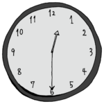 12時30分,12時半,0時30分,0時半,インテリア,手書き風,数字,時計,時間,時間の勉強,記号,針,電化製品