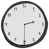 2時30分のアナログ時計のフリーイラスト