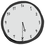 5時30分のアナログ時計のフリーイラスト