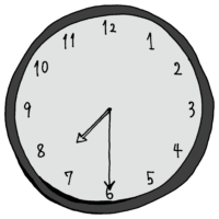 7時30分のアナログ時計のフリーイラスト