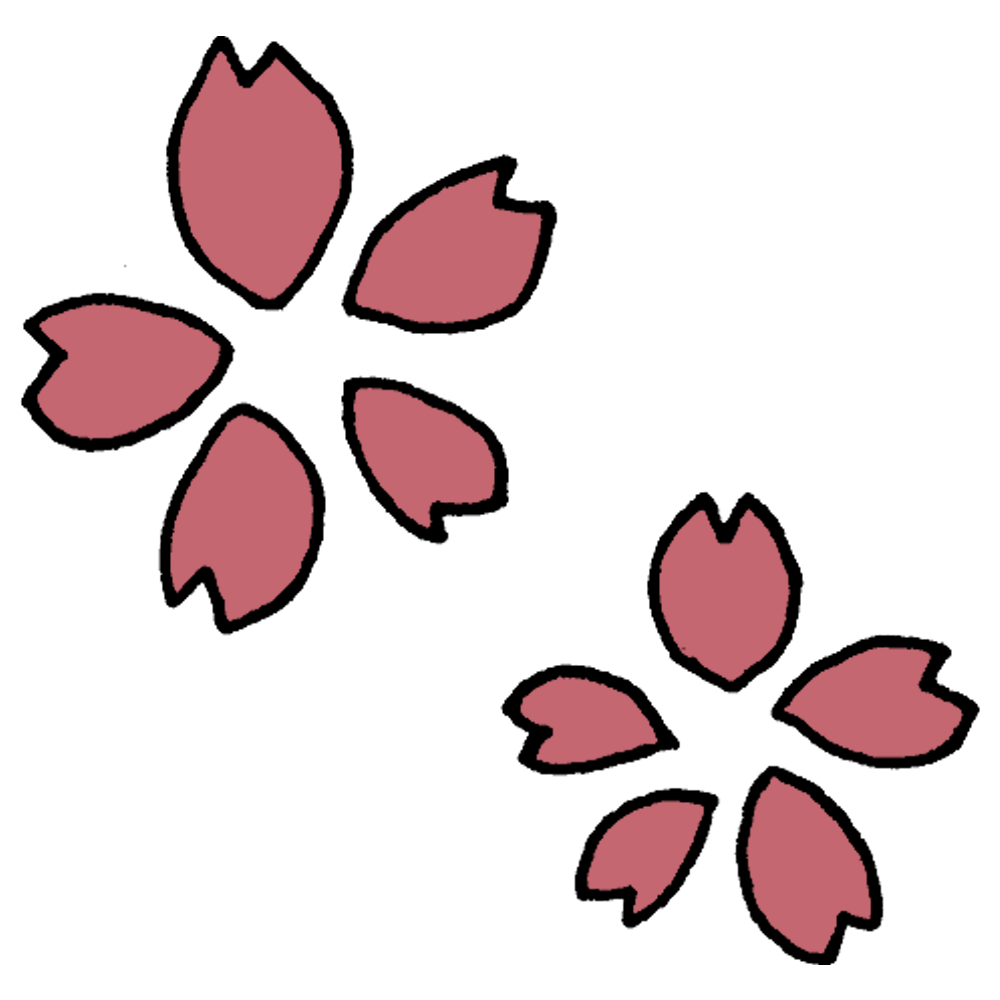 花びら5枚の桜の花のフリーイラスト