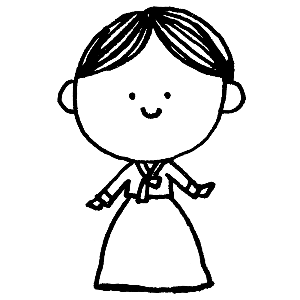 チマチョゴリ,中国,民族衣装,服,衣類,女性,人物,手書き風