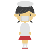 割烹着を着る女の子のフリーイラスト 割烹着を着る女の子のフリーイラスト