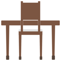 後ろ向きの高いテーブルと椅子のフリーイラスト