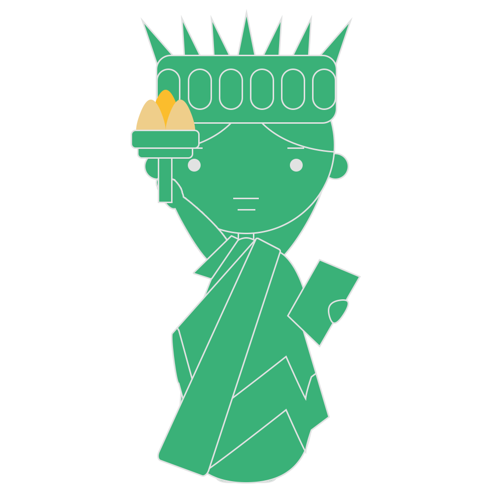 シンプル,自由の女神,アメリカ,ニューヨーク,建造物,大きい,像,でかい,建物