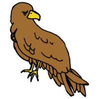 とまっているタカのフリーイラスト とまっているタカのフリーイラスト