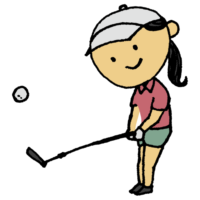 ゴルフをする女性のフリーイラスト