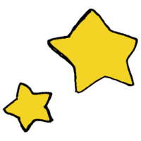 手書き風,記号,マーク,目印,星,夜空,綺麗,キラキラ,眩しい,瞬く,2つ,大きい,小さい,スター,STAR,お星さま